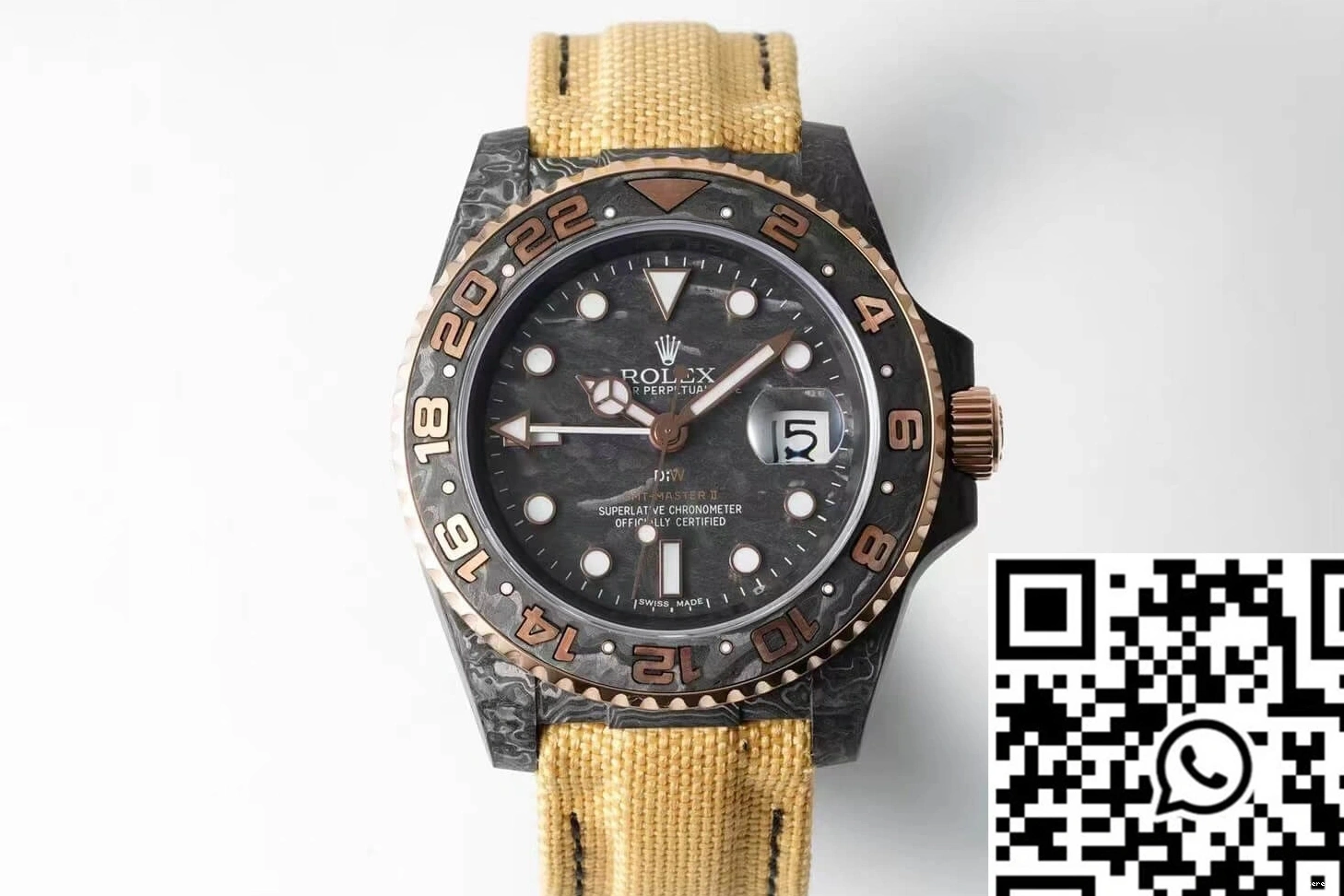 Strap GMT-MASTER Fabric II Fiber Diw Rolex Carbon Yellow 0226